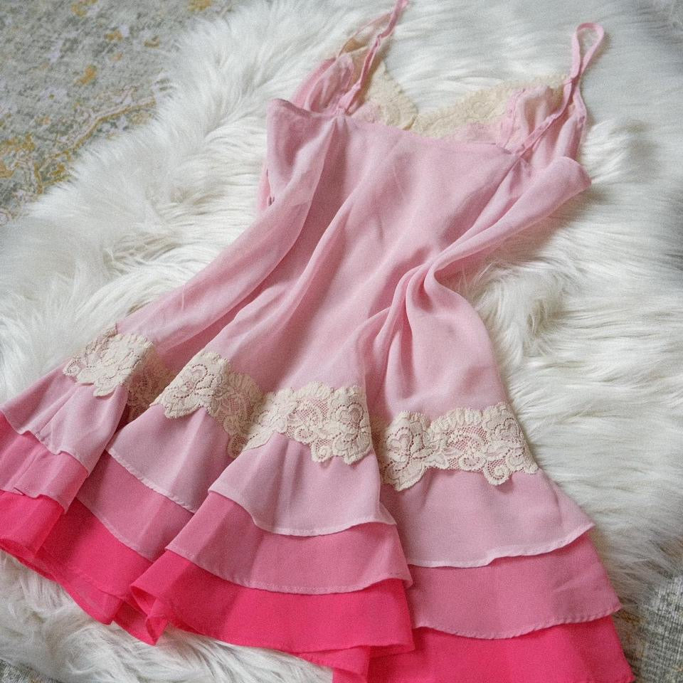 Barbiecore pink babydoll (M, M/L)