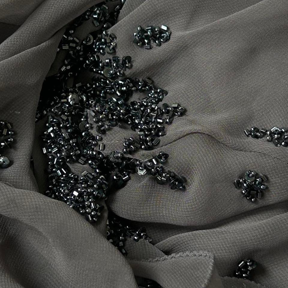 Dove grey flutter dress (S/M, M)