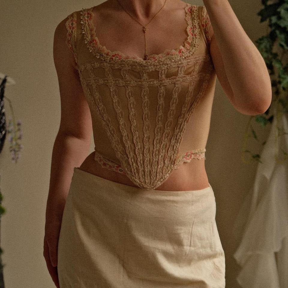 English designer nude bustier (S, S/M, M)