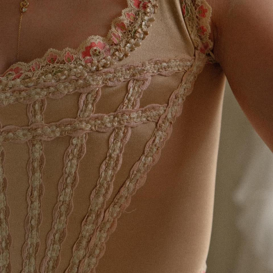 English designer nude bustier (S, S/M, M)