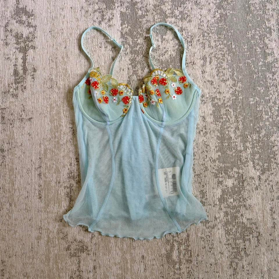 Srawberry skies corset (80B/36B)