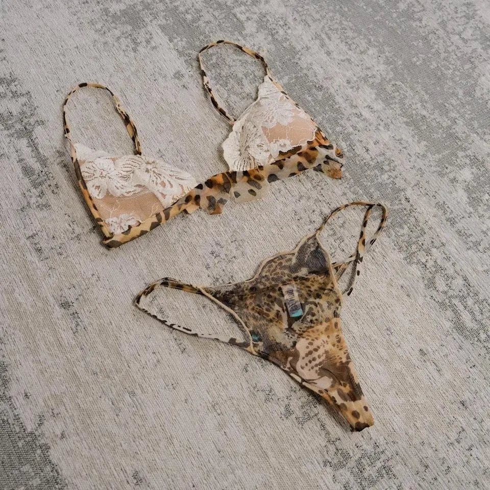 Leopard lace lingerie set (34/75)