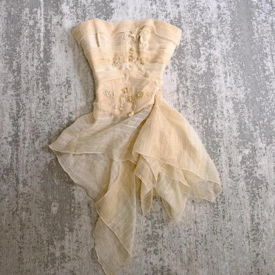 Delicate champaign flutter bustier (XS/S, S)