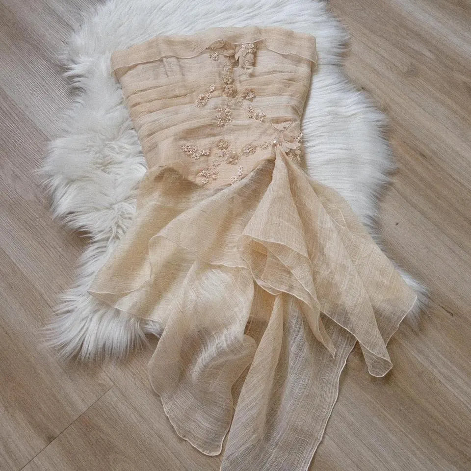 Delicate champaign flutter bustier (XS/S, S)