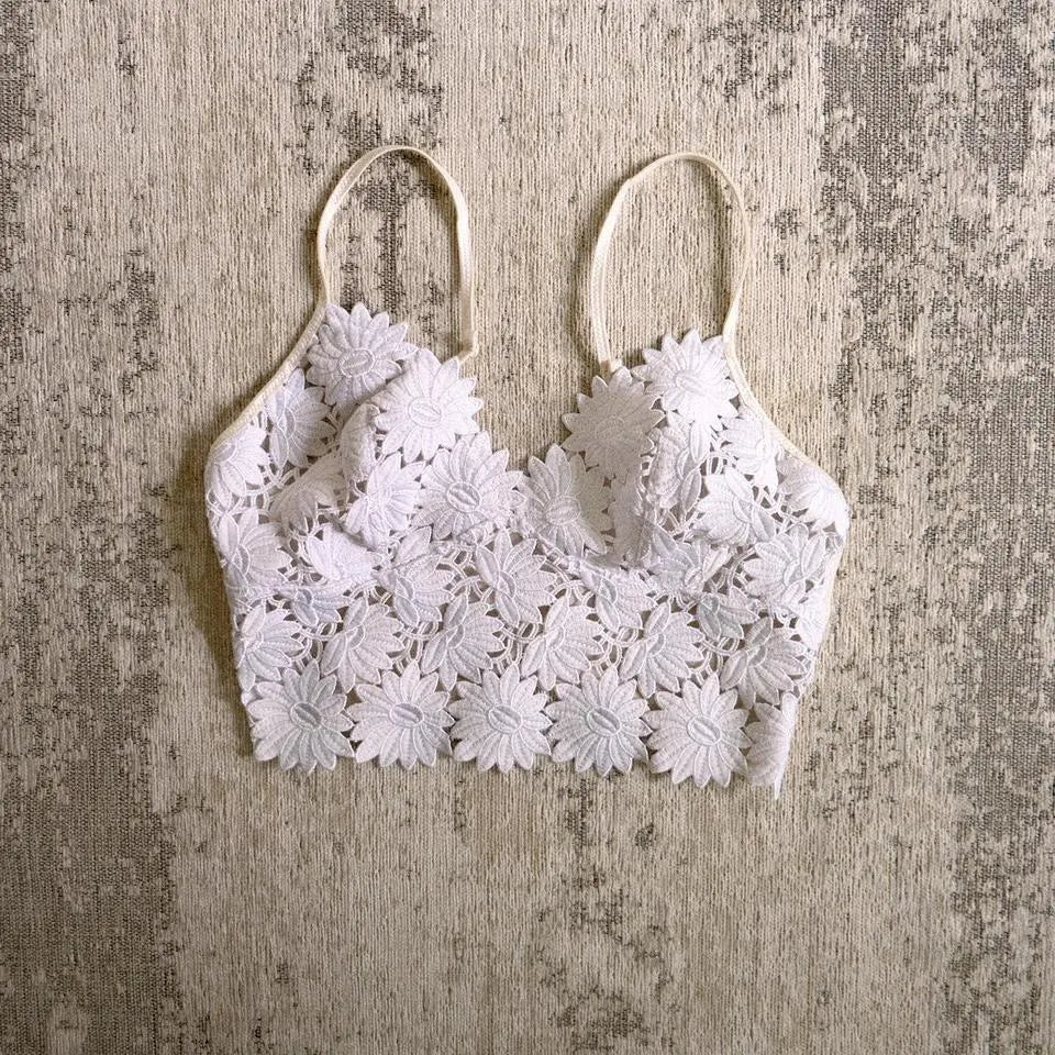 Vintage French floral cami top (M)