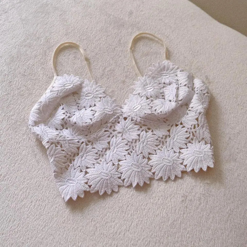 Vintage French floral cami top (M)