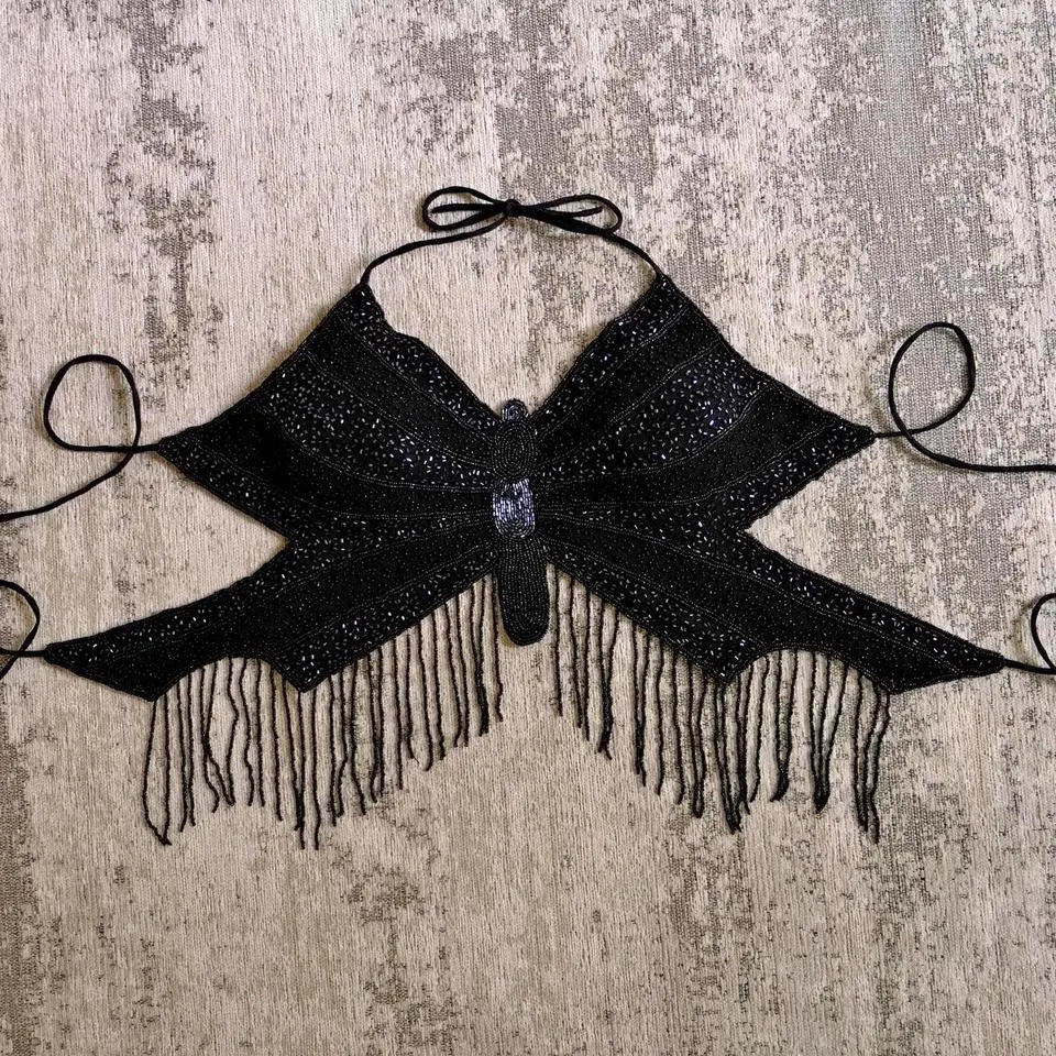 Butterfly beaded top (ONE SIZE)