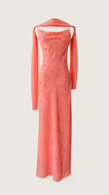 Vintage peachy blush dress (S-M)