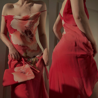 Vintage floral dress with bag (S/M - M/L)