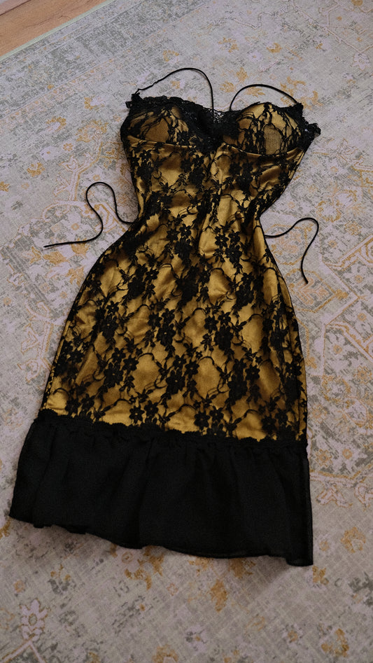 Vintage French corset dress (S)