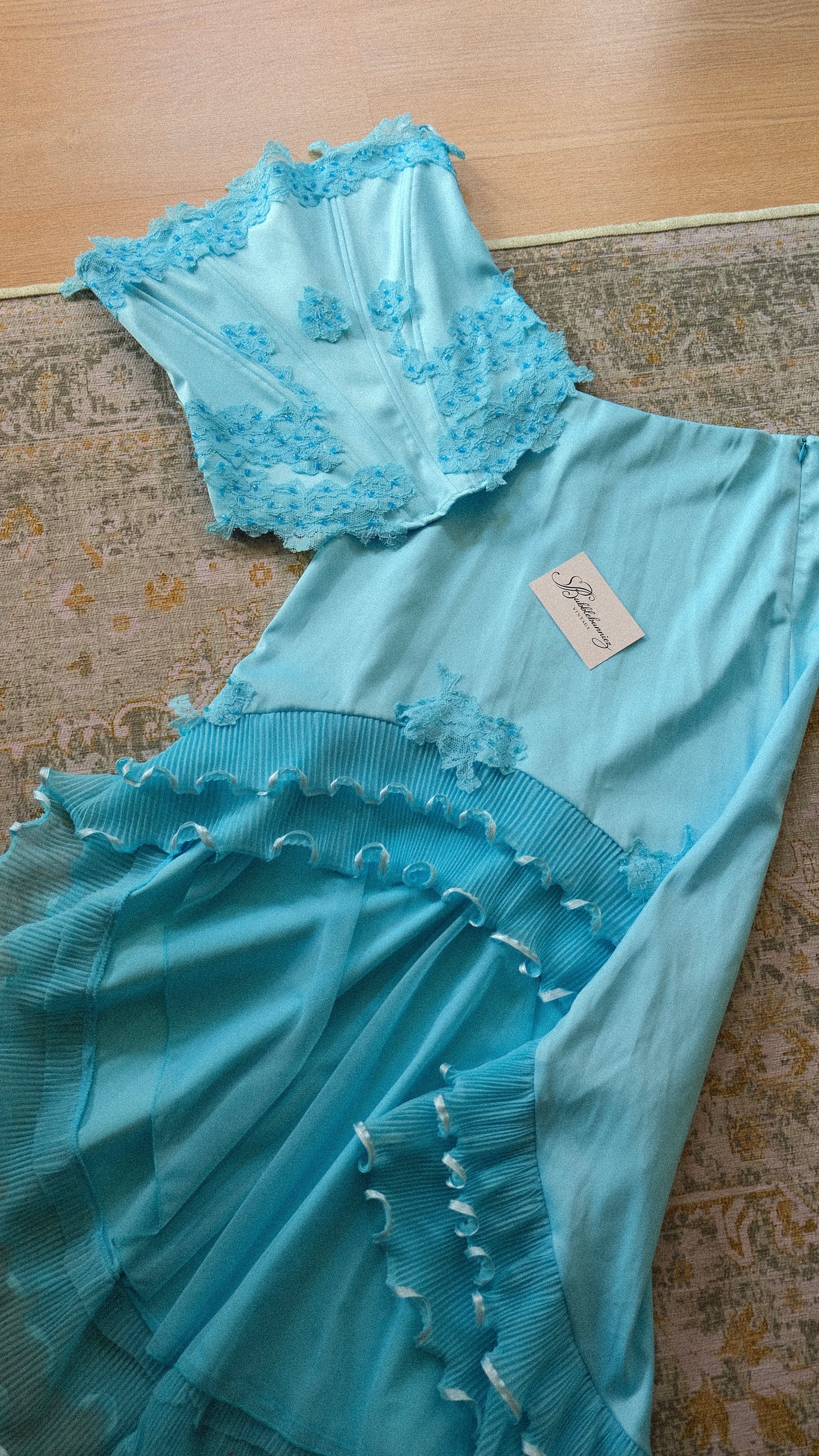Vintage vibrant blue mermaid 2 piece set (S-S/M)