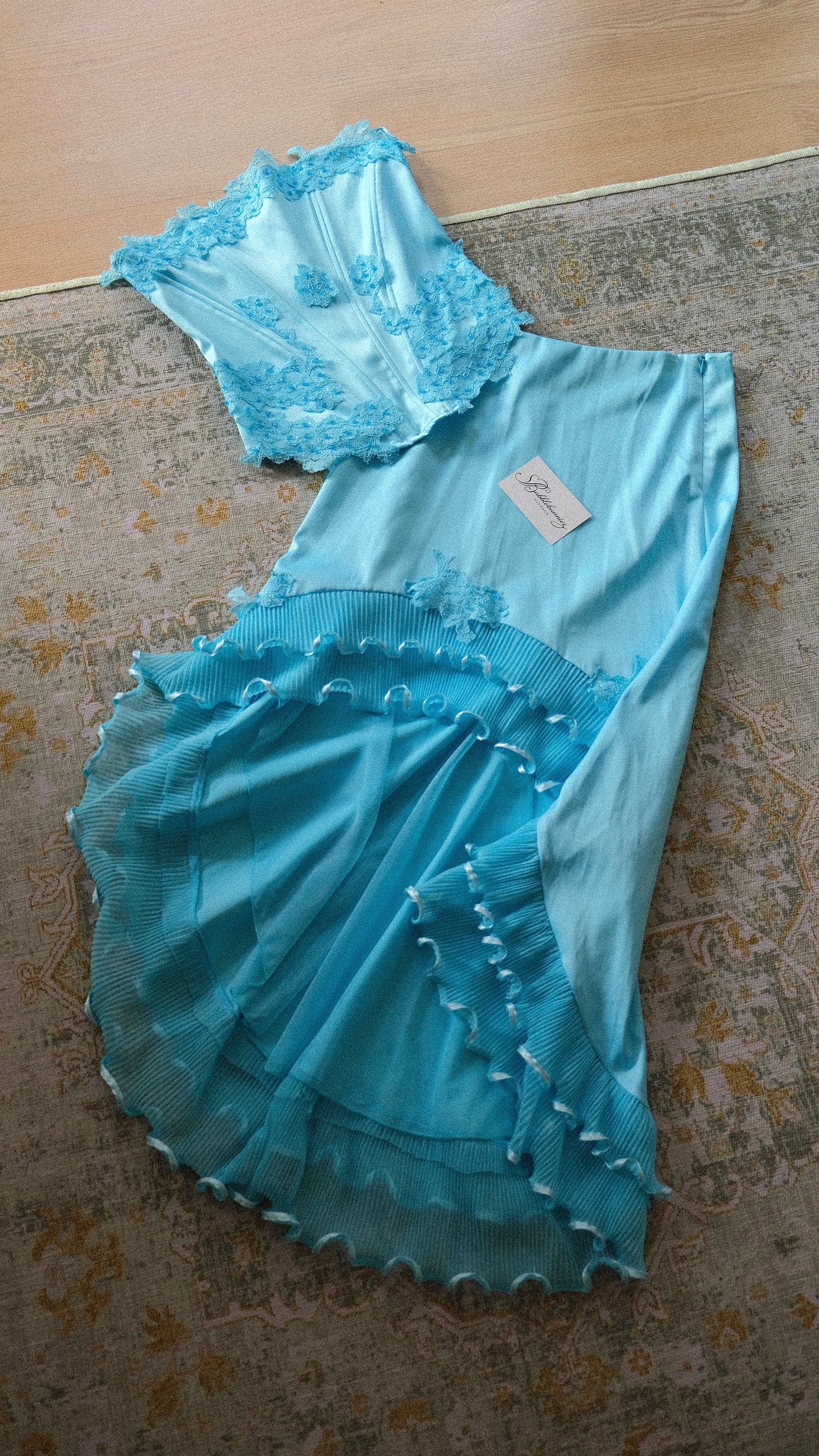 Vintage vibrant blue mermaid 2 piece set (S-S/M)