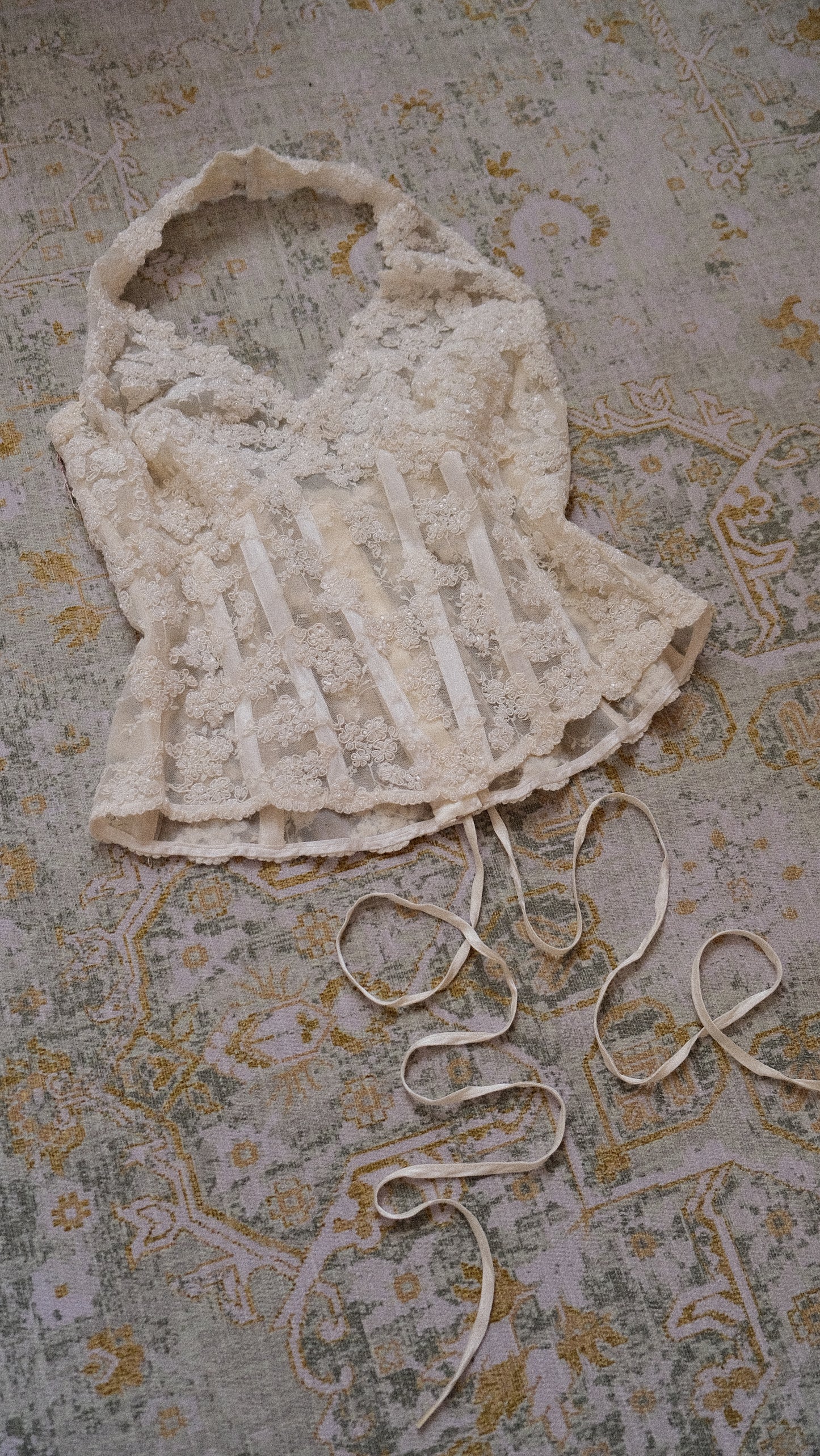 Vintage Bridal halter bustier (L/XL, XL)