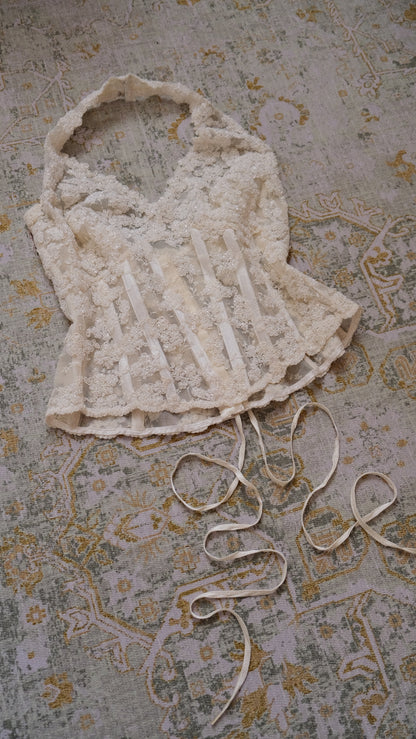 Vintage Bridal halter bustier (L/XL, XL)