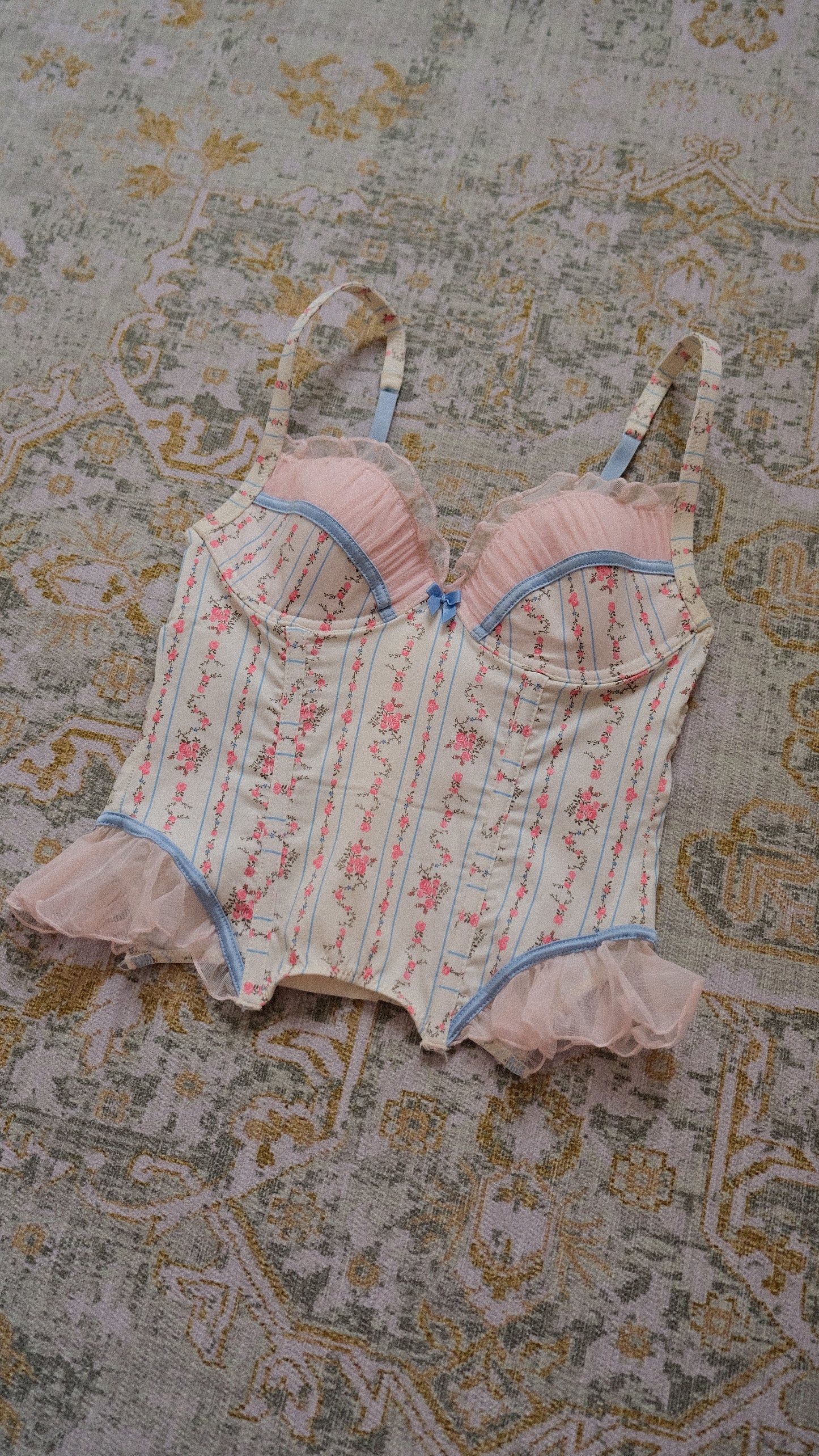 Floral ruffle corset (36B/80B)