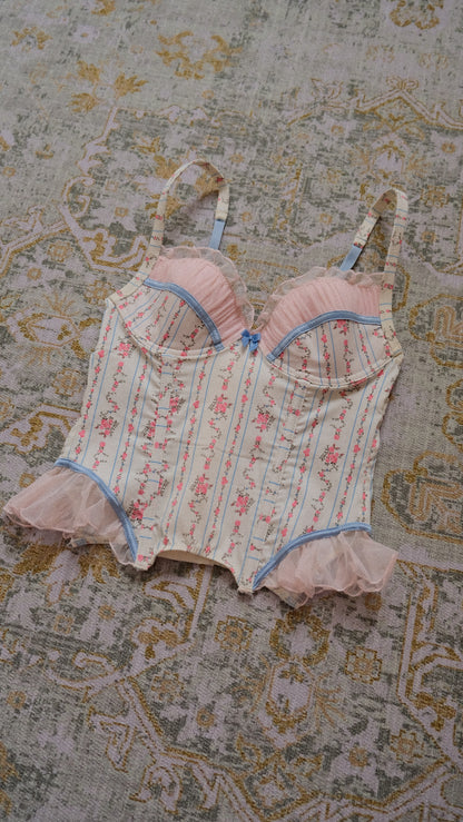 Floral ruffle corset (36B/80B)