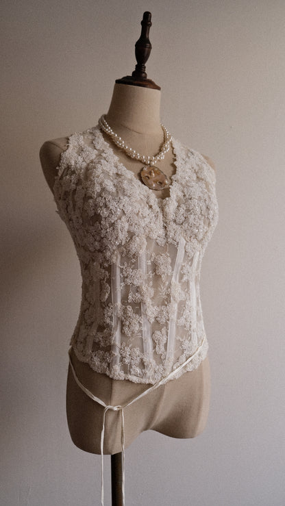 Vintage Bridal halter bustier (L/XL, XL)
