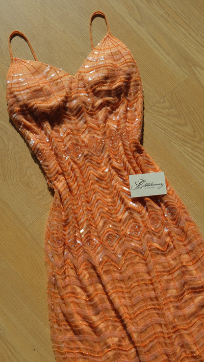 Vintage apricot La Perla sequin bustier dress (S/M-M)