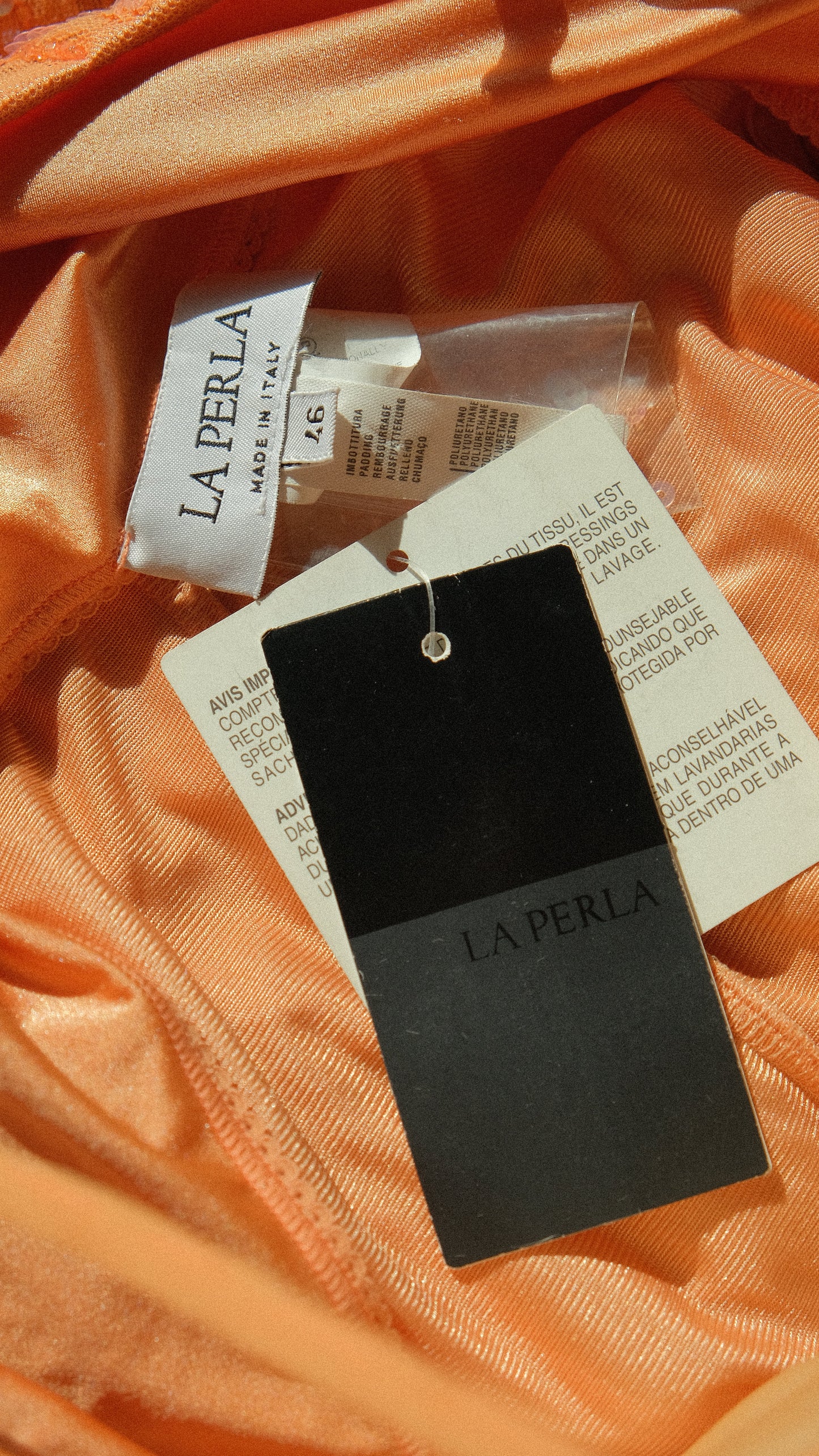 Vintage apricot La Perla sequin bustier dress (S/M-M)