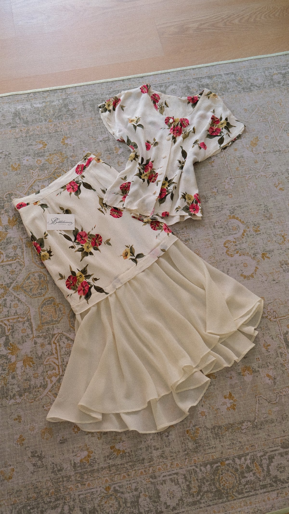 French floral 2 piece set (XS/S-S)
