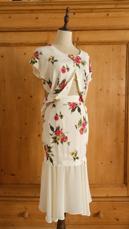 French floral 2 piece set (XS/S-S)