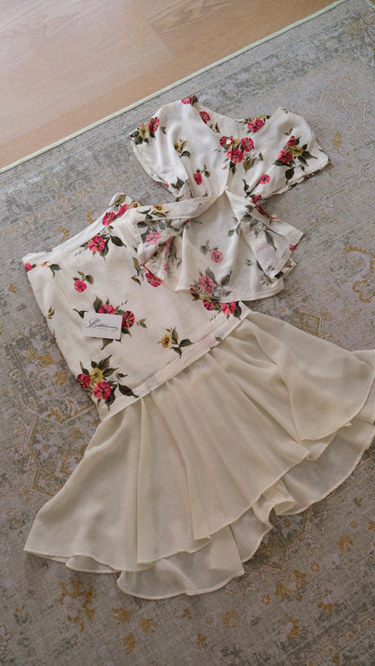 French floral 2 piece set (XS/S-S)