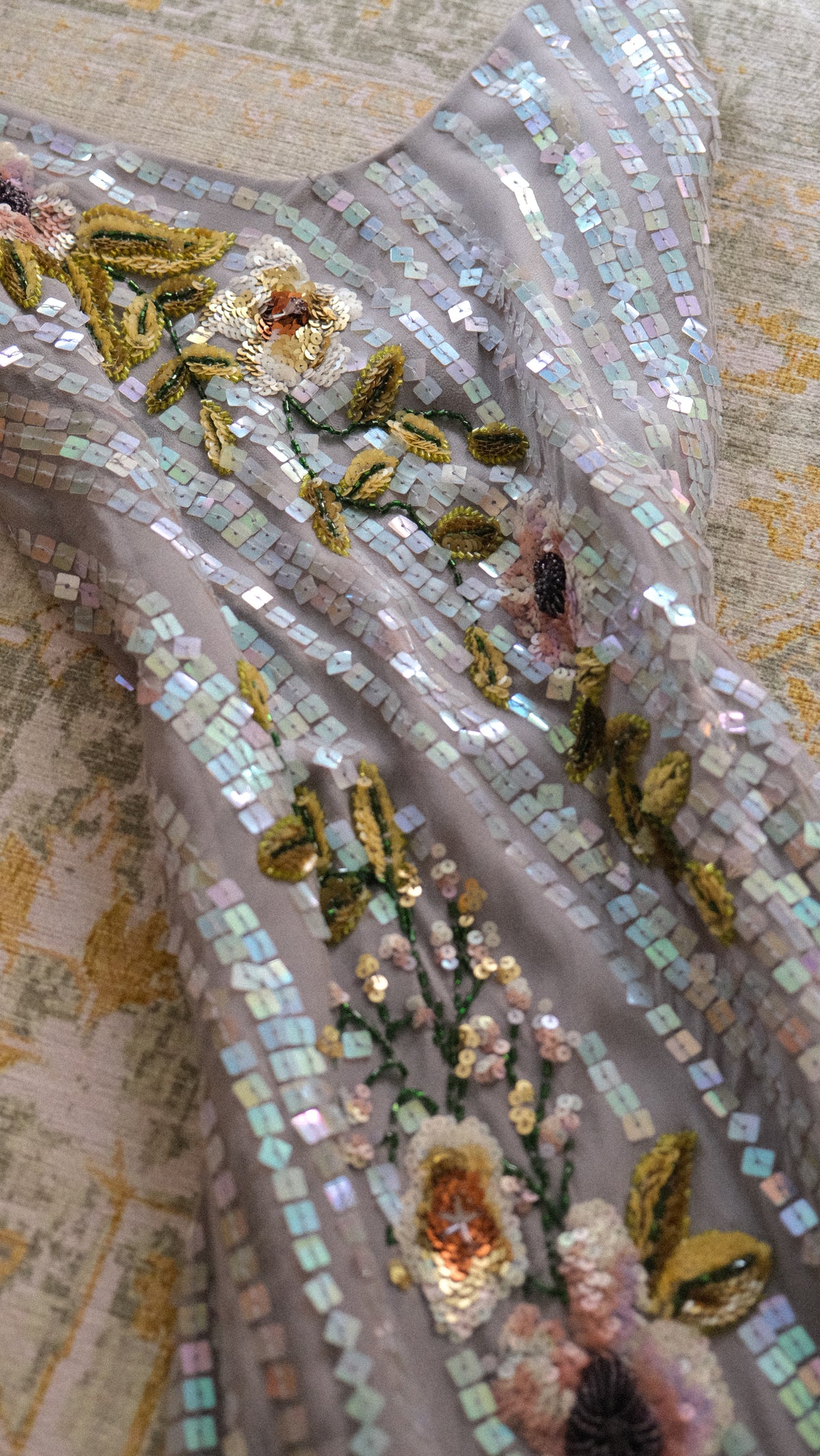 Dove grey sequin flutter dress (M-L)