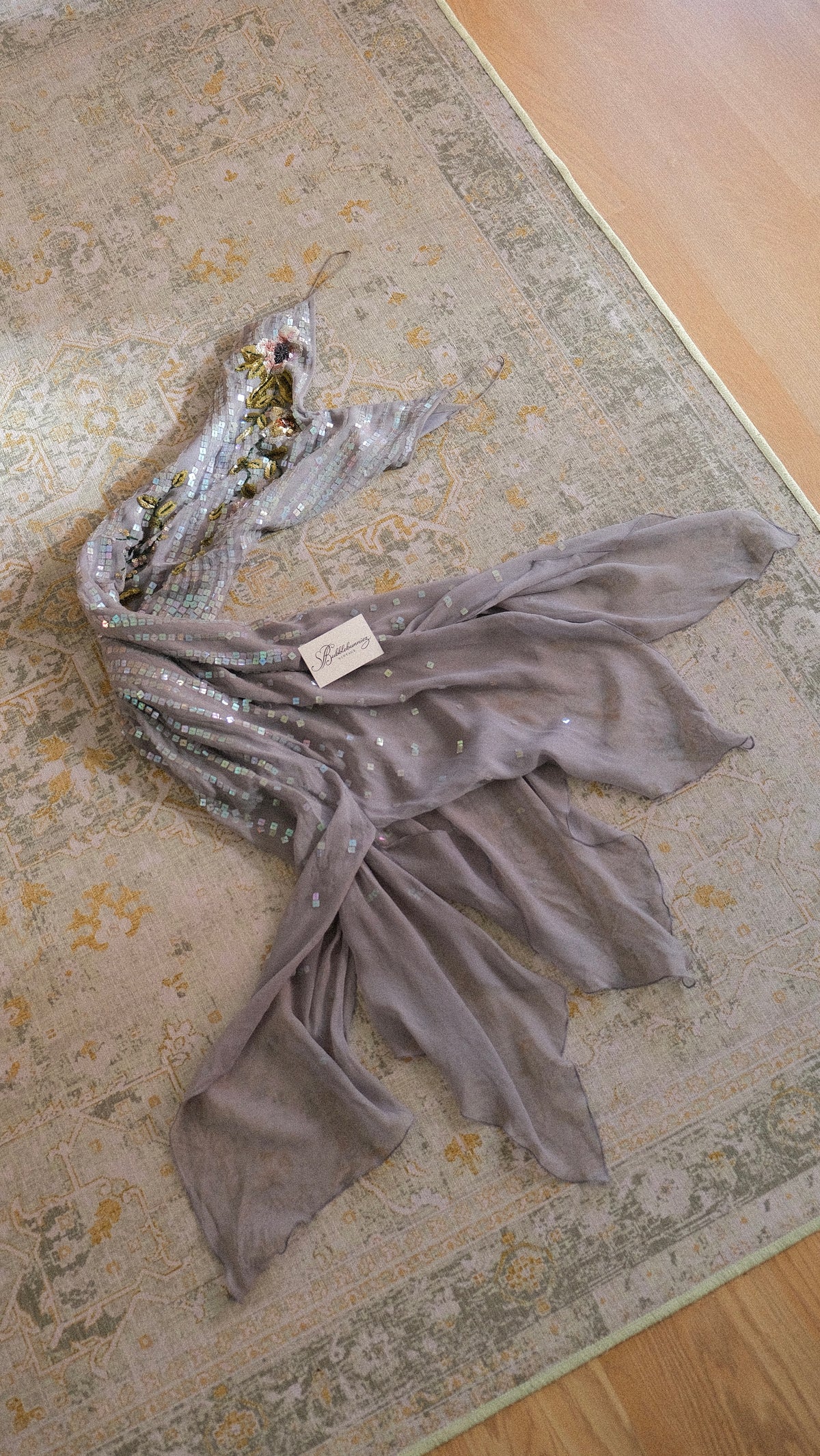 Dove grey sequin flutter dress (M-L)