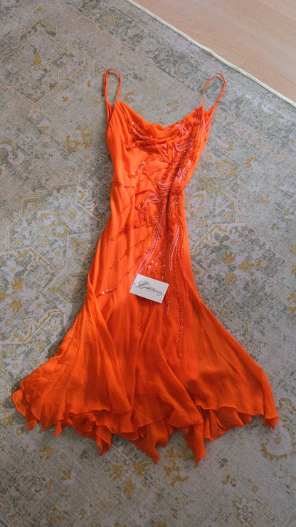 Vintage citrus cocktail dress (S-M)