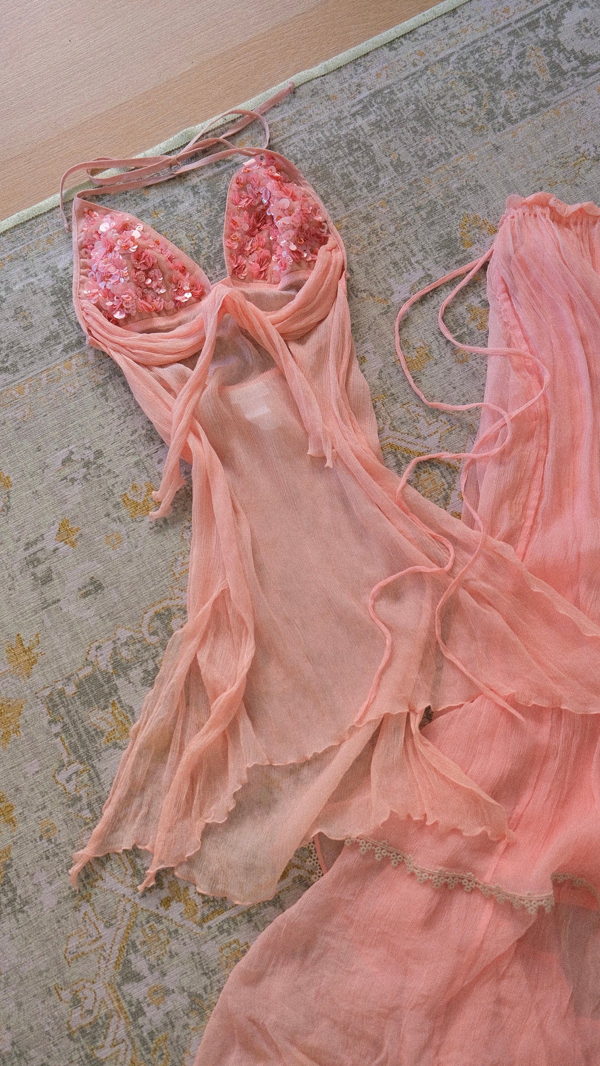 Vintage La Perla soft pink mermaid set (M)