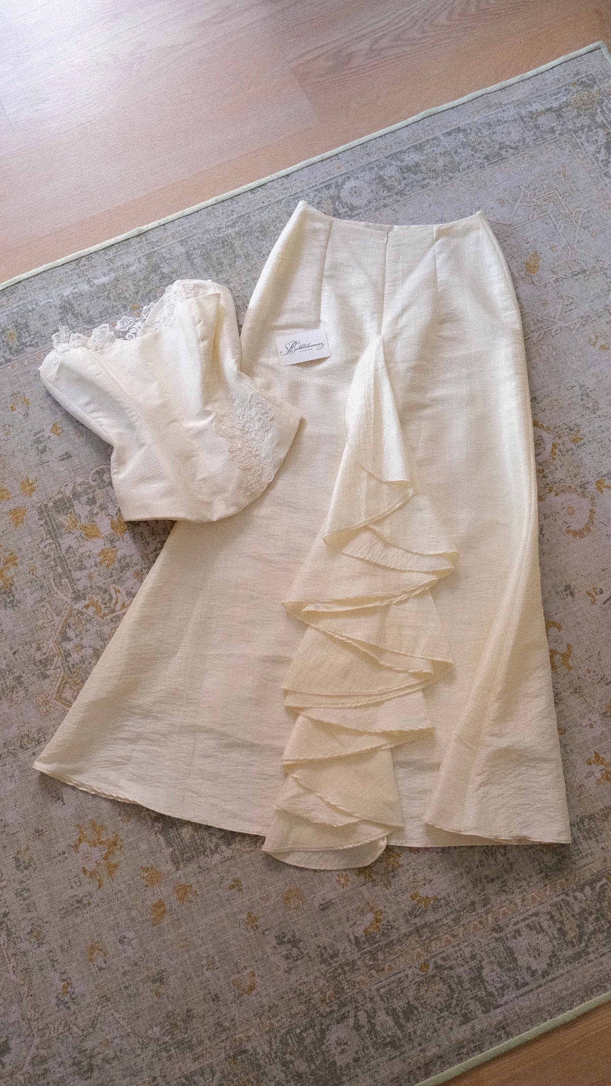 Vintage French bridal 2 piece set (S/M-M)