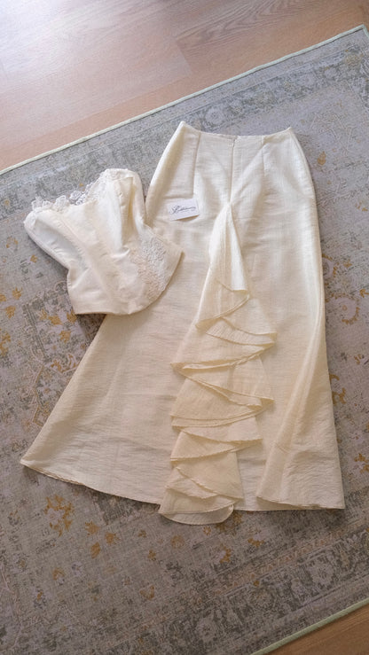 Vintage French bridal 2 piece set (S/M-M)