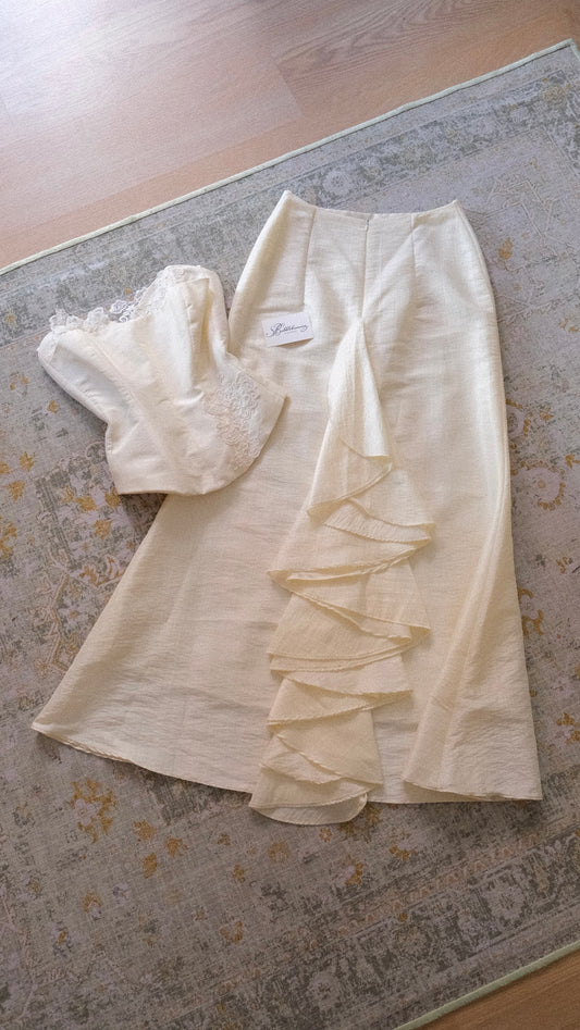 Vintage French bridal 2 piece set (S/M-M)