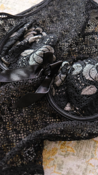 Vintage French lace teddy (70C/32C)