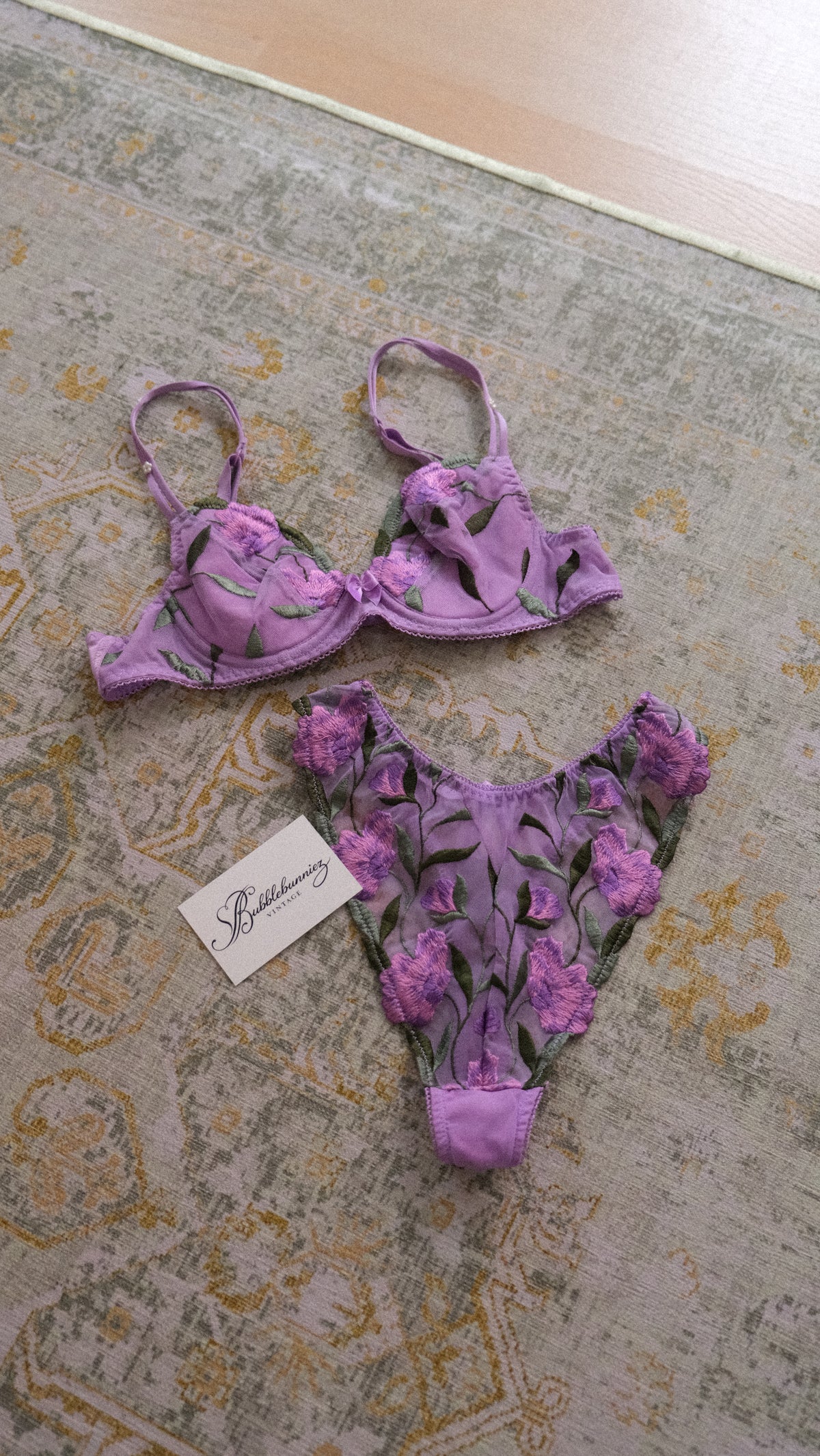 Vintage French whimsical lingerie set (70A/32A)