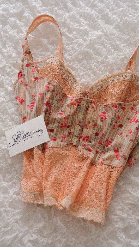 Vintage Chantal Thomass floral corset (75C/34C)