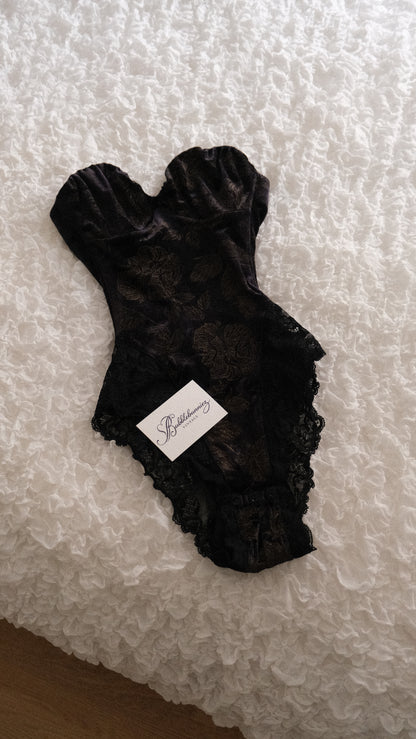 Vintage La Perla velours teddy (S, A cup)