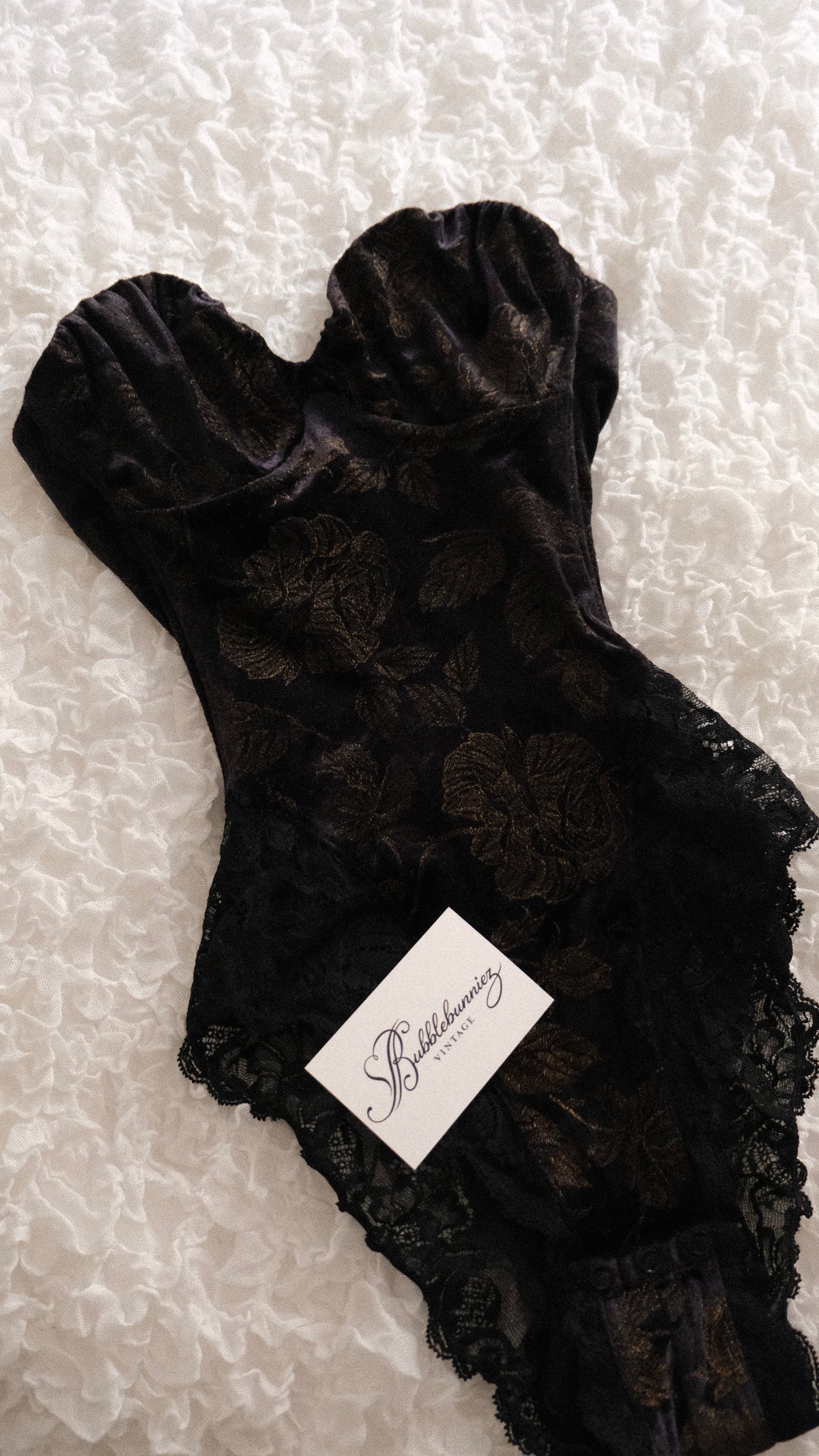 Vintage La Perla velours teddy (S, A cup)