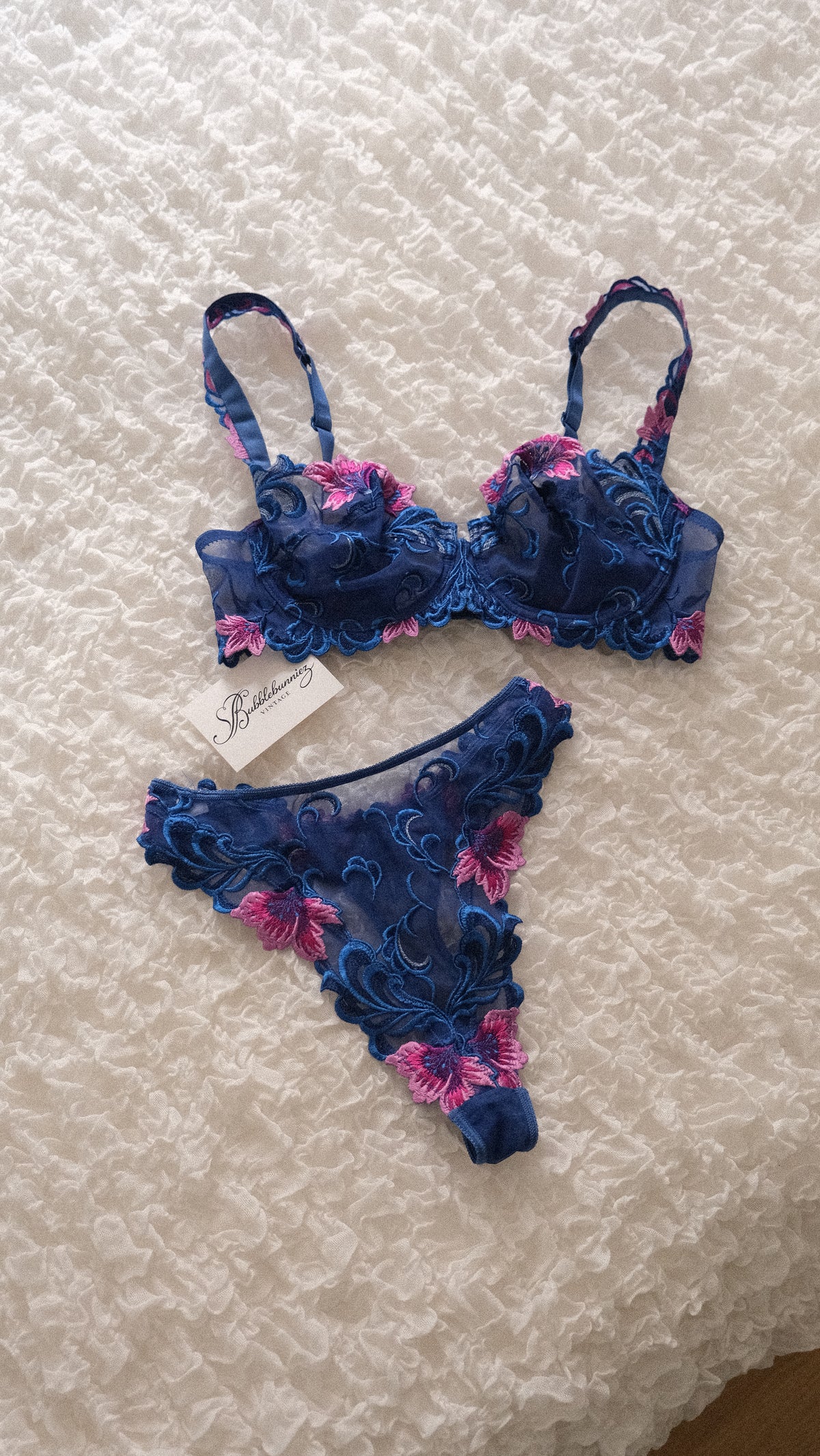 Vintage French floral lingerie set (70D/32D)