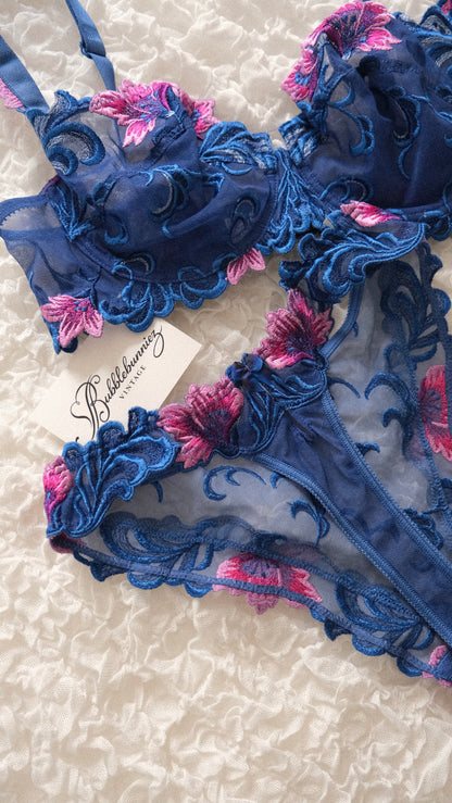 Vintage French floral lingerie set (70D/32D)