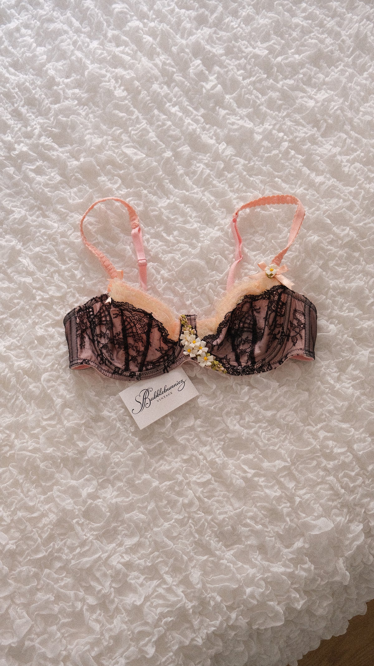 Vintage Chantal Thomass dark floral bra (80B/36B)