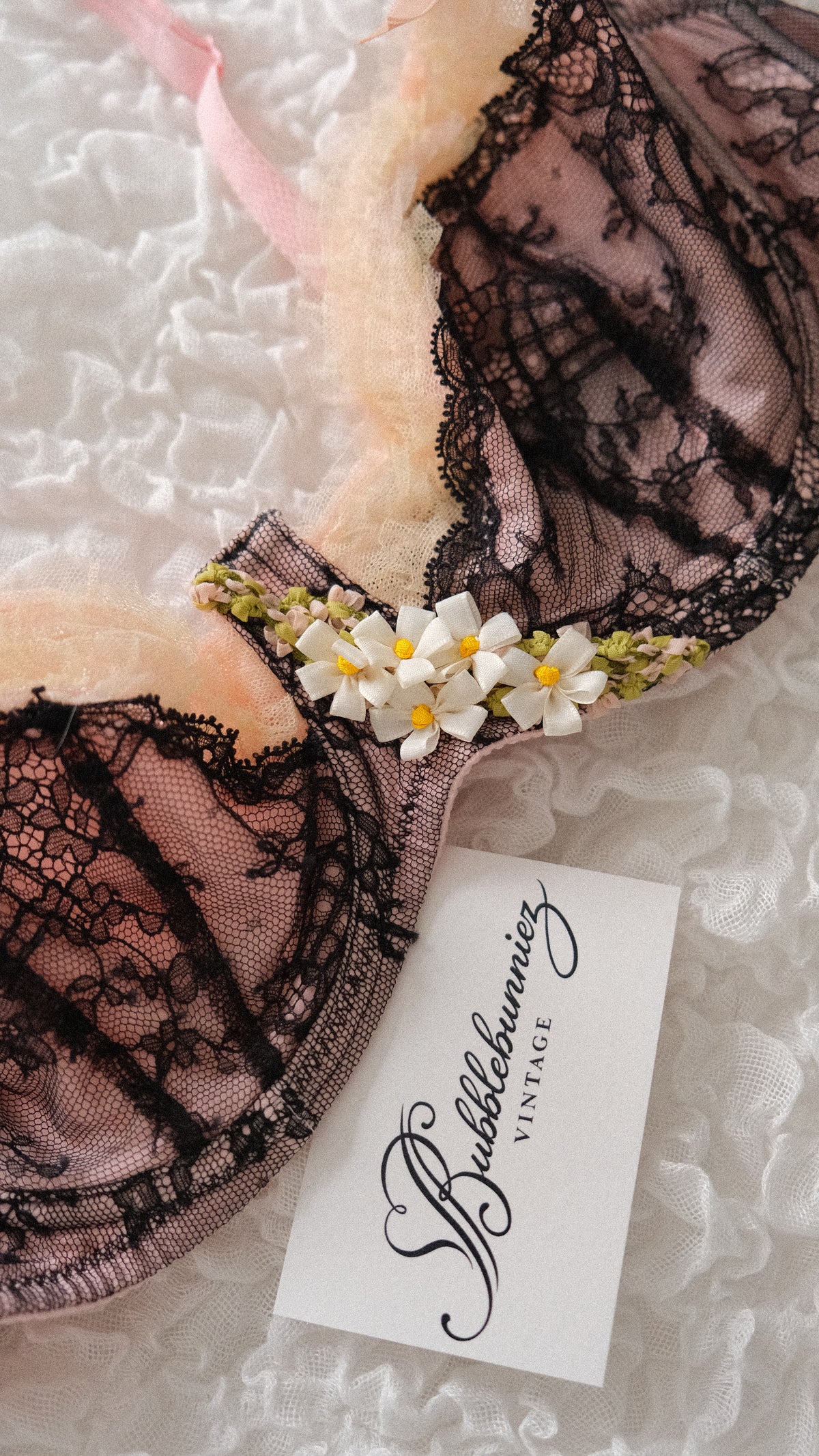 Vintage Chantal Thomass dark floral bra (80B/36B)