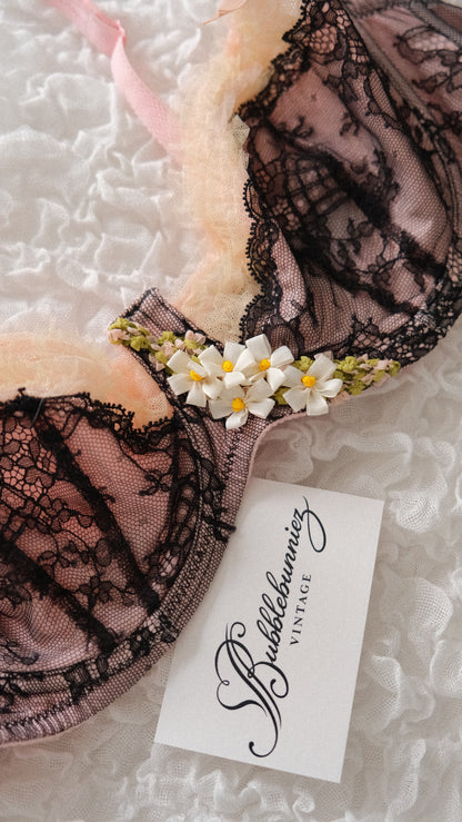 Vintage Chantal Thomass dark floral bra (80B/36B)