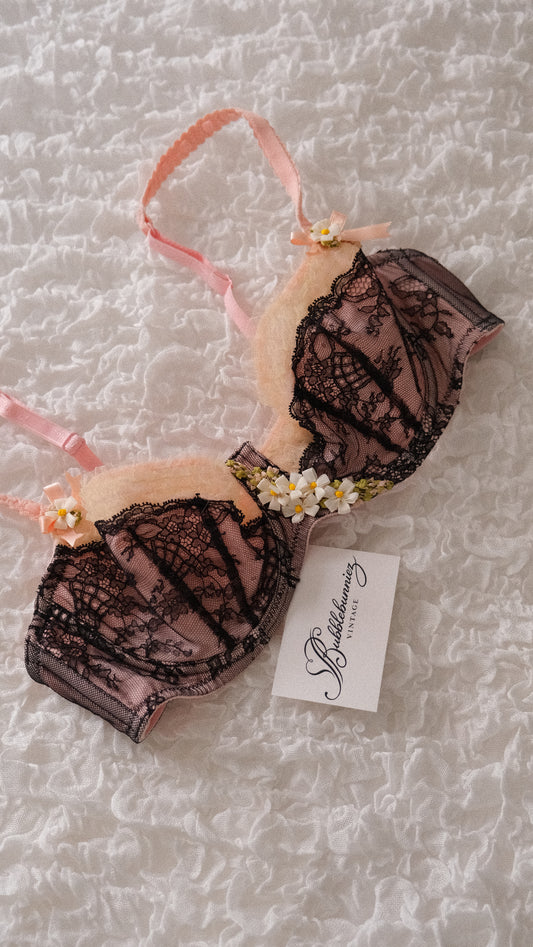Vintage Chantal Thomass dark floral bra (80B/36B)