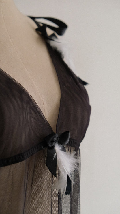 Sheer Feather French babydoll (L)