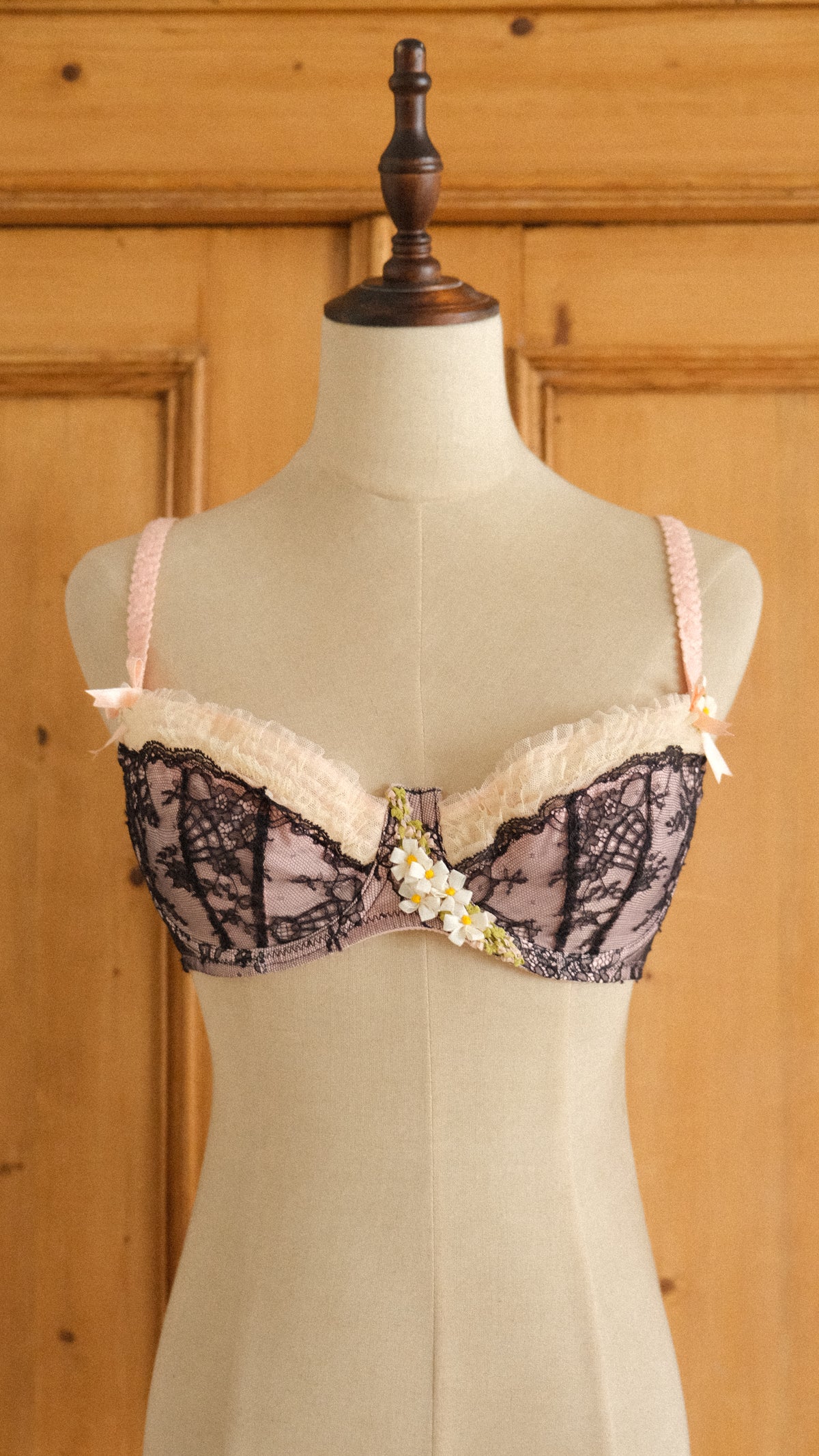 Vintage Chantal Thomass dark floral bra (80B/36B)