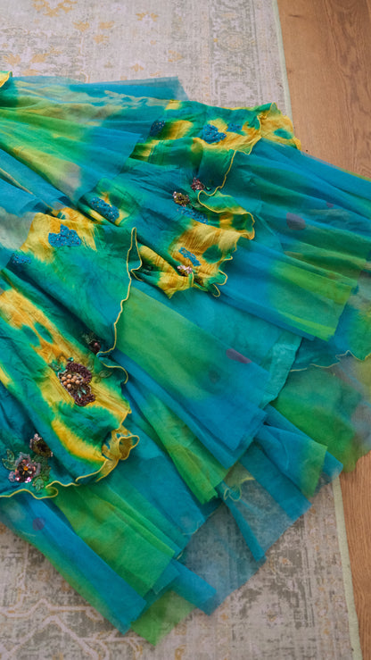 Vintage layered Tropical dress (M)