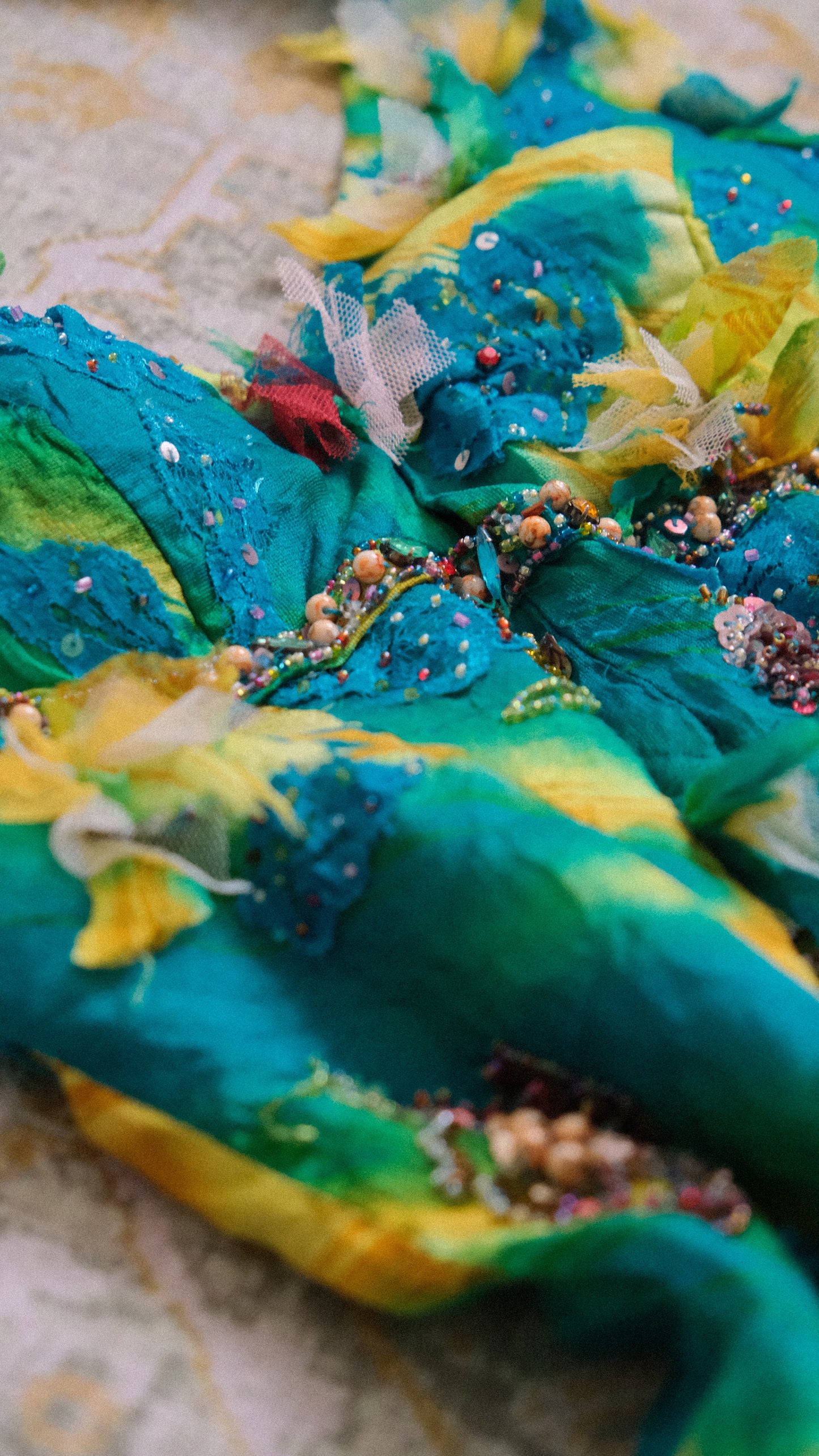 Vintage layered Tropical dress (M)