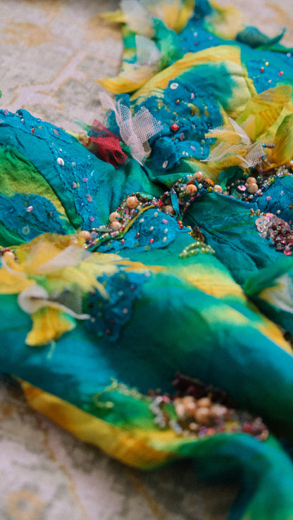 Vintage layered Tropical dress (M)