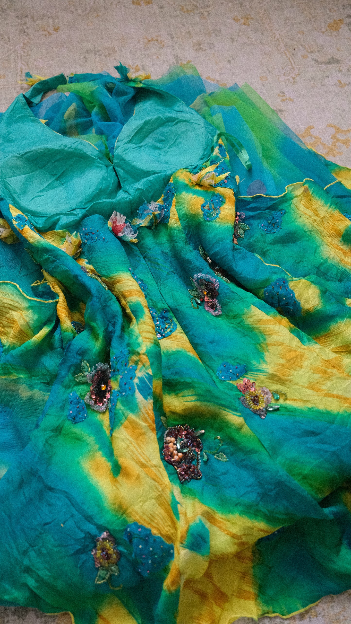 Vintage layered Tropical dress (M)